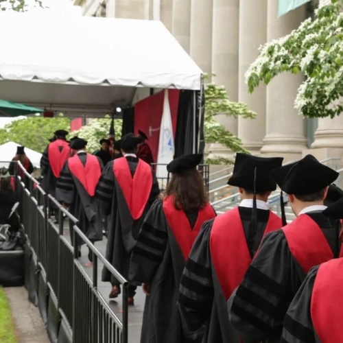 HLS students in caps and gowns