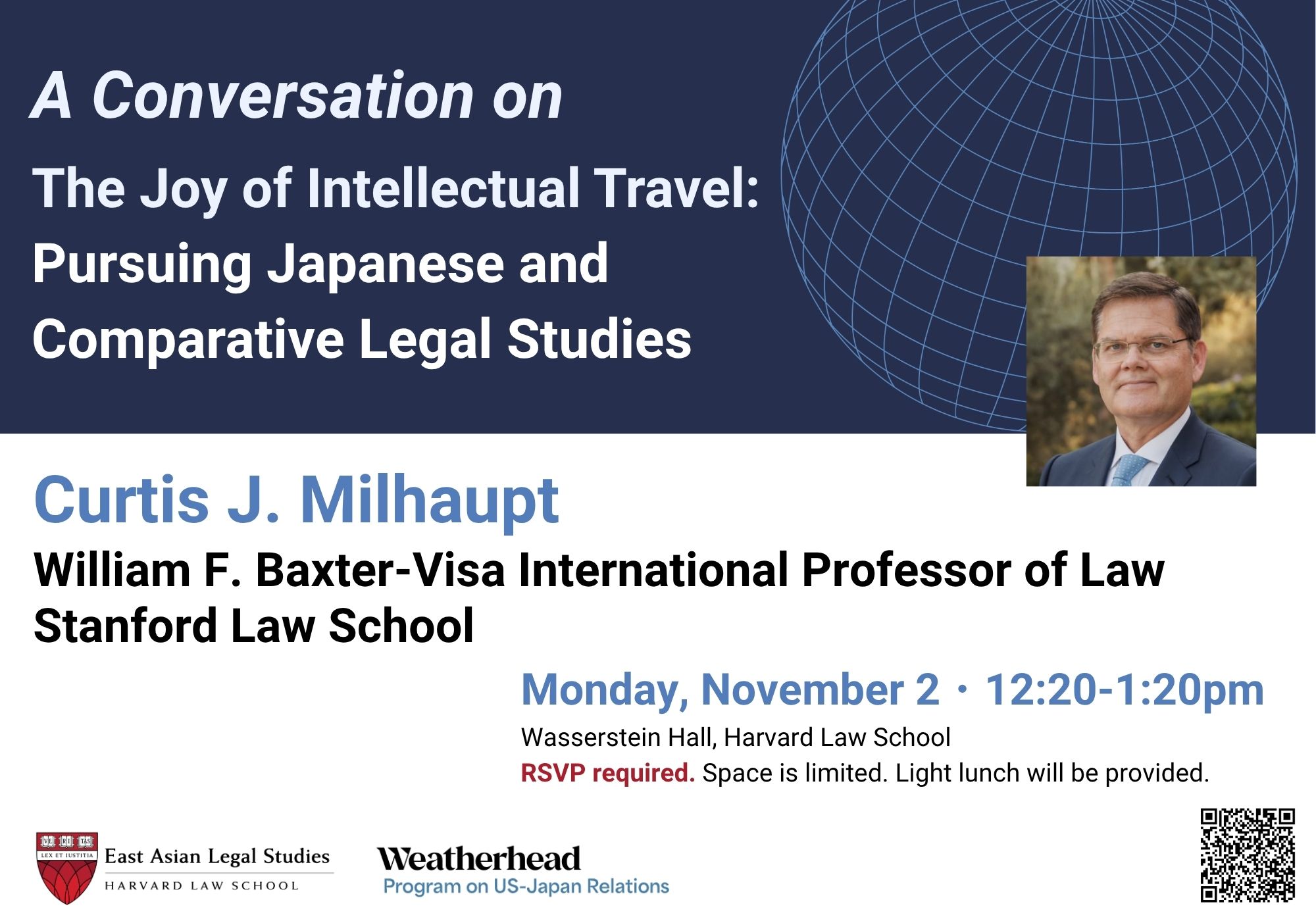 11/2 Curtis Milhaupt event poster